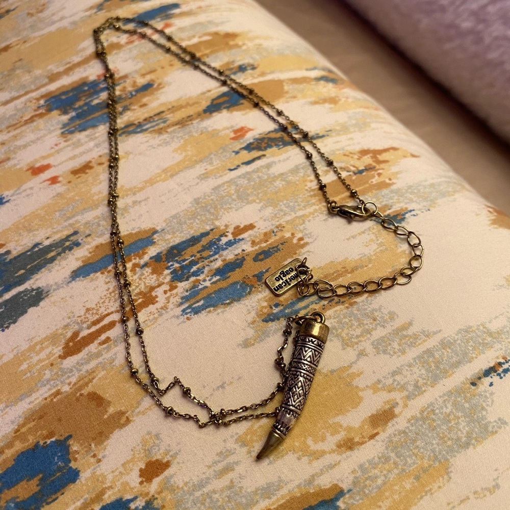 aztec tusk long necklace